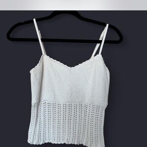 Elegant White Crochet Women's Top